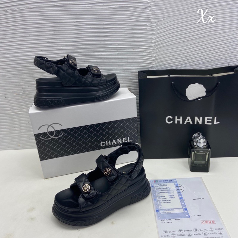 Sandal Chann Neo Xuồng Trắng Đen Kem Full Size 35-39  -  By Anh Dinh Phuong