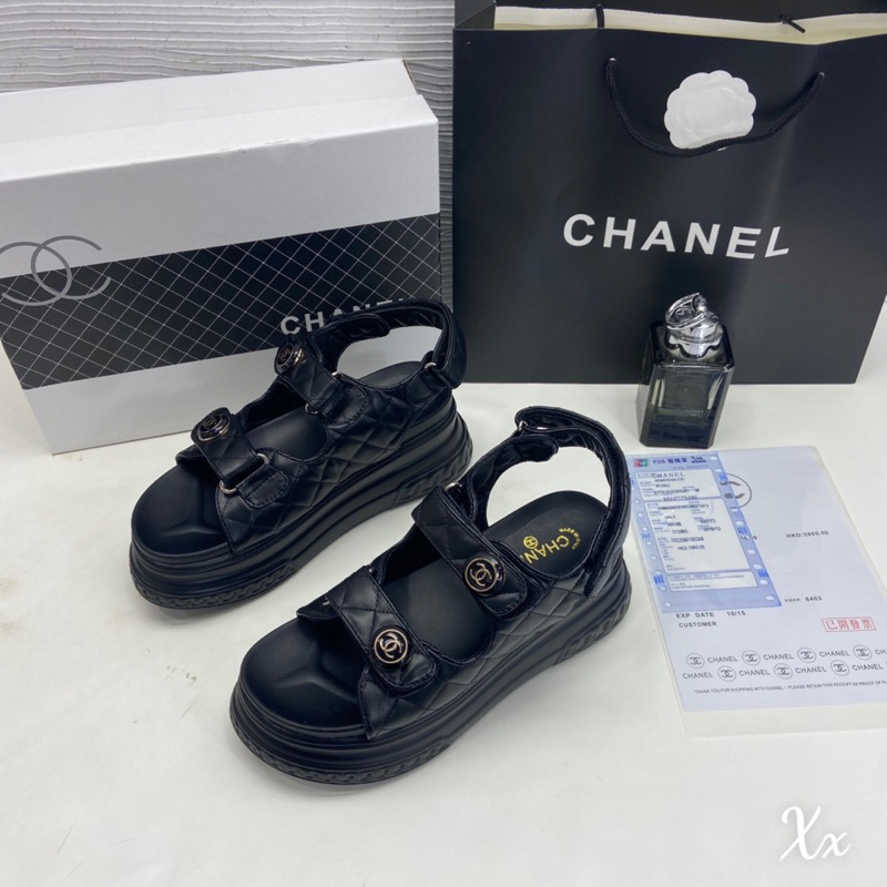 Sandal Chann Neo Xuồng Trắng Đen Kem Full Size 35-39  -  By Anh Dinh Phuong