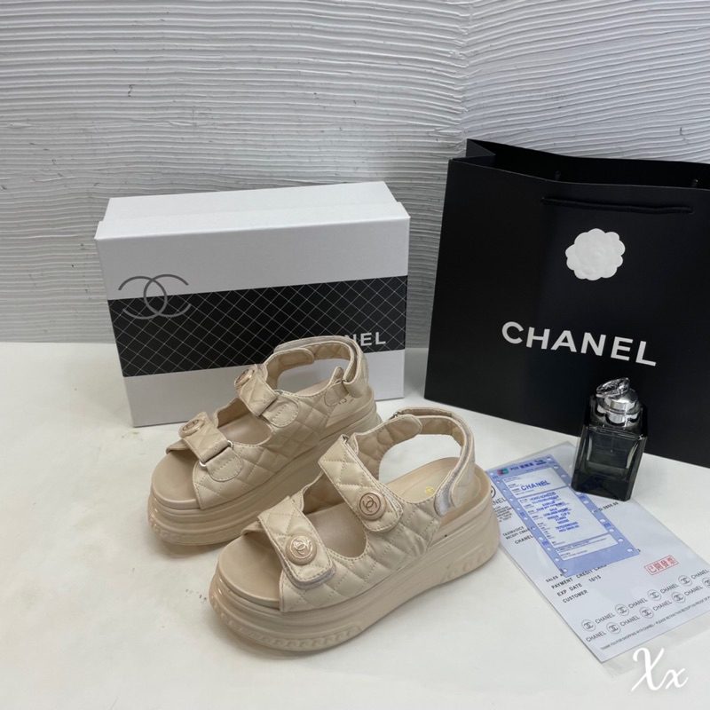 Sandal Chann Neo Xuồng Trắng Đen Kem Full Size 35-39  -  By Anh Dinh Phuong