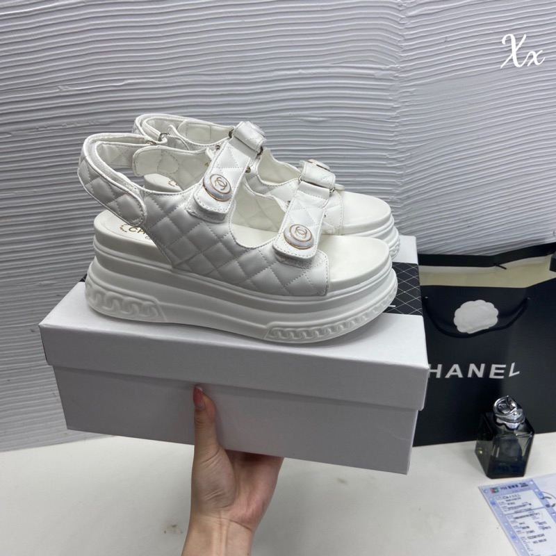 Sandal Chann Neo Xuồng Trắng Đen Kem Full Size 35-39  -  By Anh Dinh Phuong