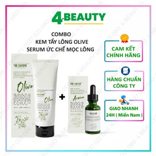 Combo Kem Tẩy Lông Olive và Serum Ức Chế Mọc Lông Arnica Cafuné triệt lông cho vùng kín, chân, tay, nách