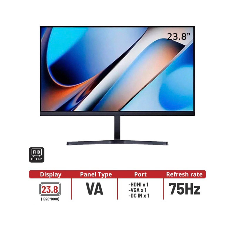 Màn hình Xiaomi Redmi V24FAB-RA 23.8"  FullHD VA 75Hz thiết kế mỏng, tràn viền