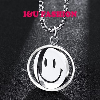 Vòng Cổ Dây Chuyền Nam Nữ UNISEX Không Gỉ Xoay 180 Độ 2 Mặt Gồm Mặt Cười + Mặt Buồn Cá Tính HipHop Basic Phụ Kiện VC-55