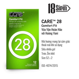 Bao cao su CARE 28 mỏng trơn ôm sát hương Vani