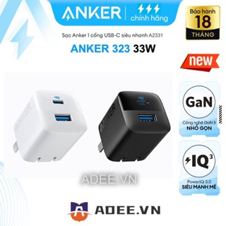 Củ Sạc Anker GaN II A2331 2 Cổng 33W 30W,hỗ trợ IQ3.0/PD3.0/QC3.0/PPS 14 Pro Max (Chân Gập) Laptop -Bảo Hành 18T