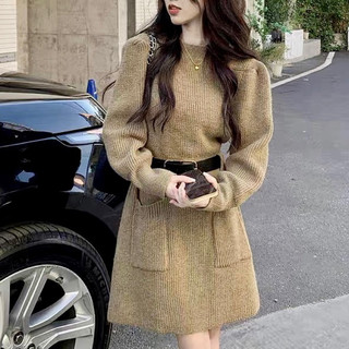Váy len túi vuông 4 màu, váy len quý cô sang chảnh (Tặng kèm đai-Hàng QCCC)