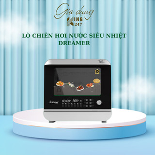 Nồi chiên không dầu, lò chiên hấp hơi nước siêu nhiệt dreamer dka-saf118w, dung tích 18 lít