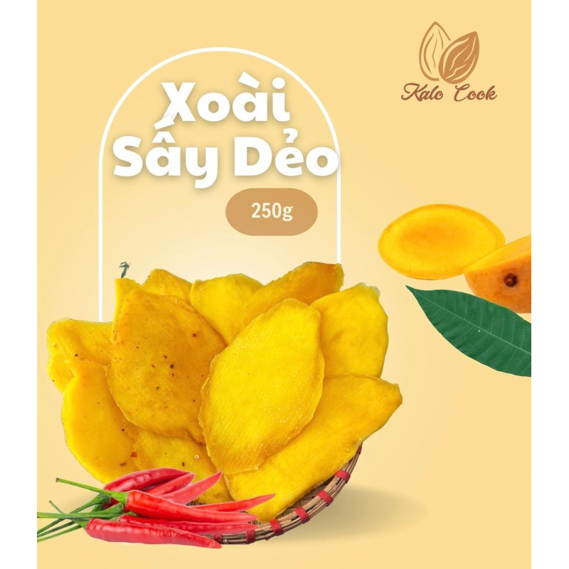 250g Xoài chín sấy muối ớt, ít chua, 1% đường, tặng thêm muối tôm