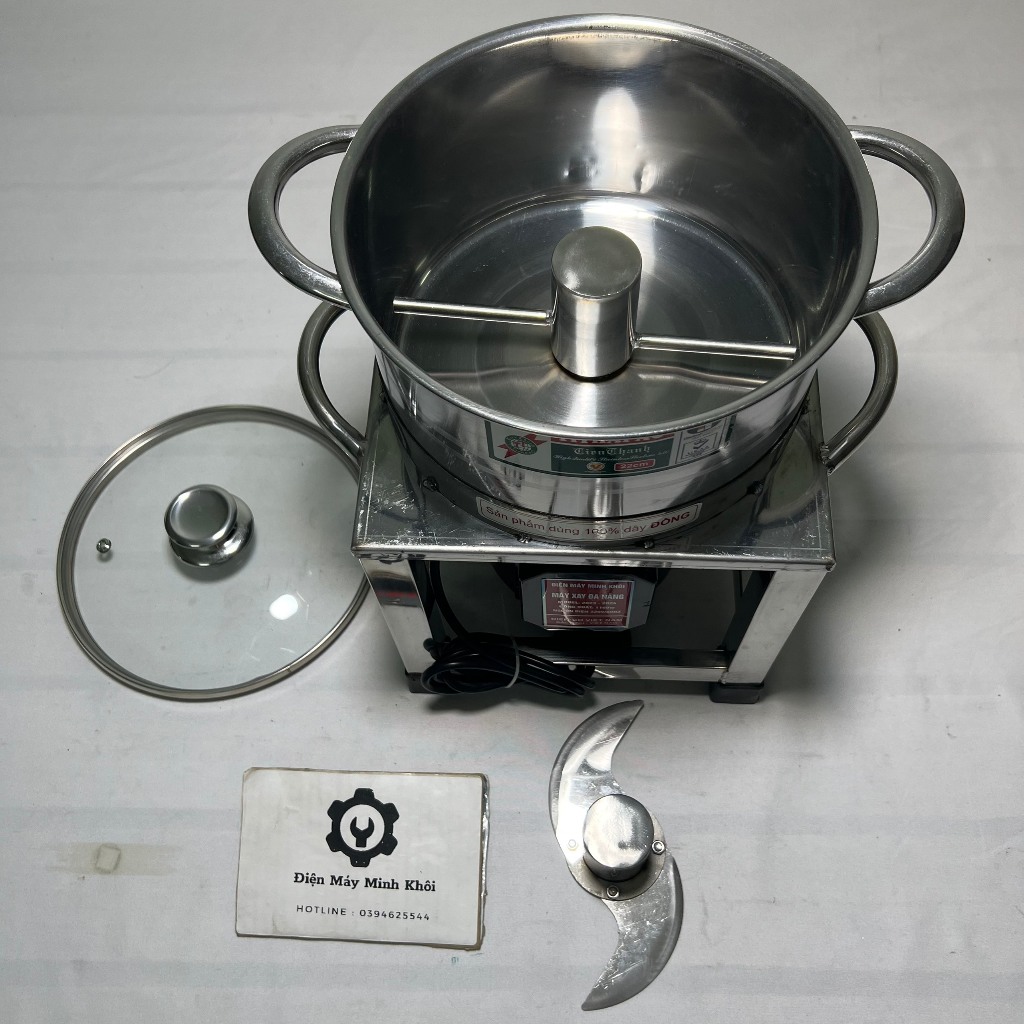 Máy xay thịt công nghiệp đa năng, làm chà bông 1100W vòng tua chậm- Nồi tháo rời |Máy xay nước rau má, hành tỏi xả ớt