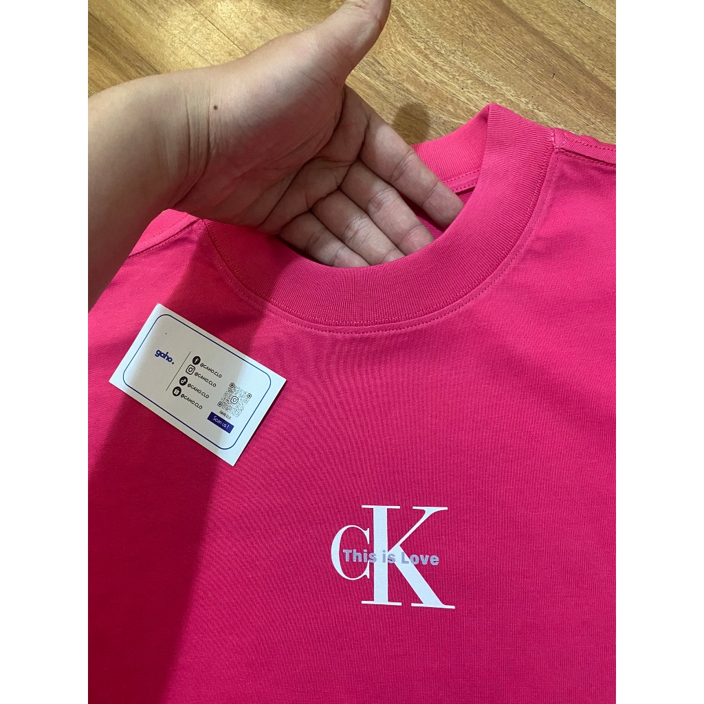 Áo thun CK Mini Logo form rộng tay lỡ unisex cho nam nữ 100% cotton cao cấp - GAHO STORE