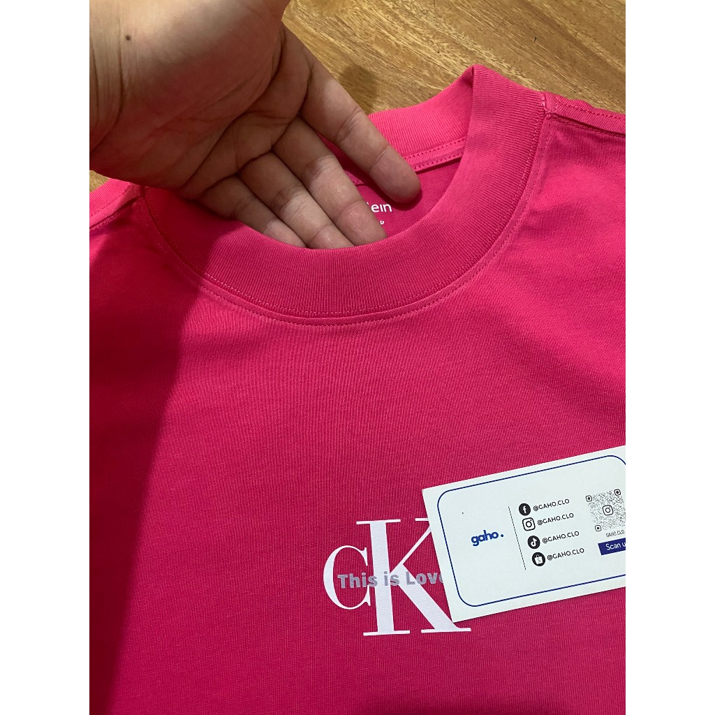 Áo thun CK Mini Logo form rộng tay lỡ unisex cho nam nữ 100% cotton cao cấp - GAHO STORE