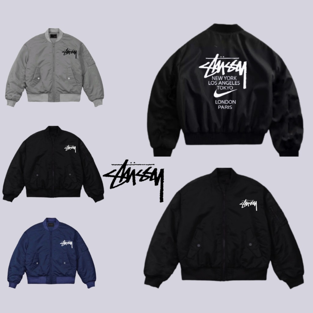 Áo Bomber Stussy Nike , Stussy , BI A , Cao Cấp Dày Dặn  Trần Bông 3 Lớp,Áo Khoác Bomber Uninsex Nam Nữ st003 ACA_STORE