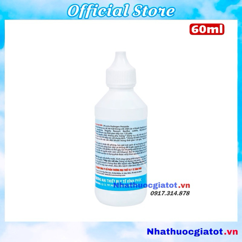 Dung dịch oxy già 3% rửa vết thương