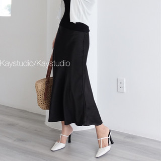 [KAYSTUDIO] CHÂN VÁY LỤA ĐEN