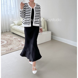 Chân váy lụa đen