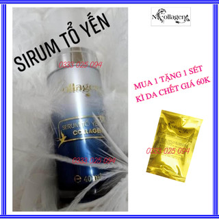 SERUM TỔ YẾN N.COLLAGEN (Cấp độ ẩm, căng bong da, xóa nếp nhăn khóe mắt môi). Khối lượng 40ml. Tặng kèm tầy tế bào chết