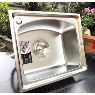 Chậu rửa bát đơn Sơn Hà inox 304 S50D 1.3