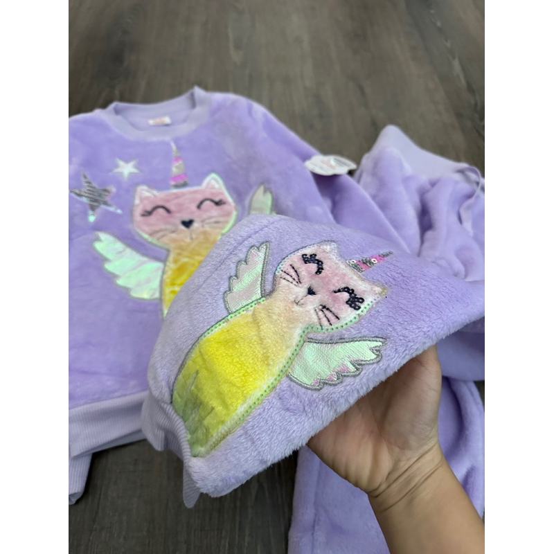 Bộ lông mèo tím wn us cho bé