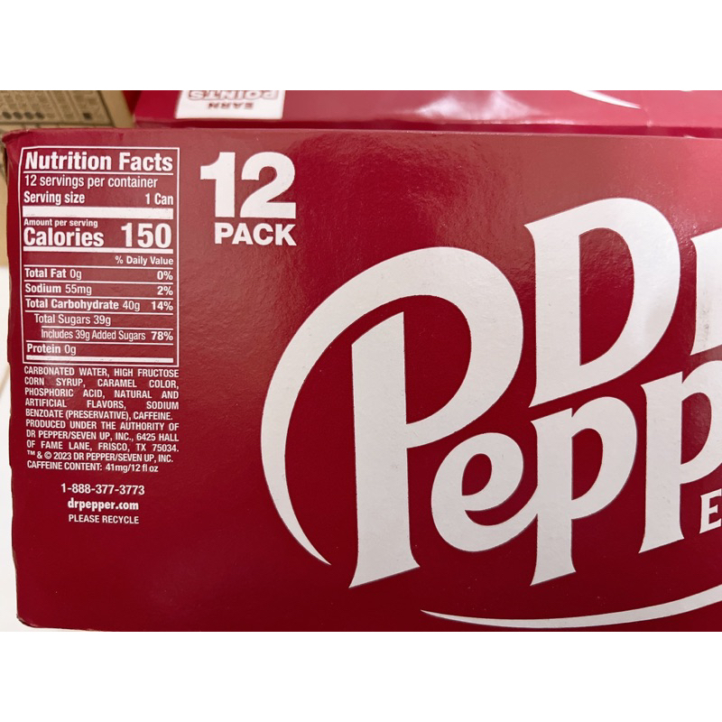24 lon nước giải khát có ga Dr Pepper 23 Flavors của Mỹ.