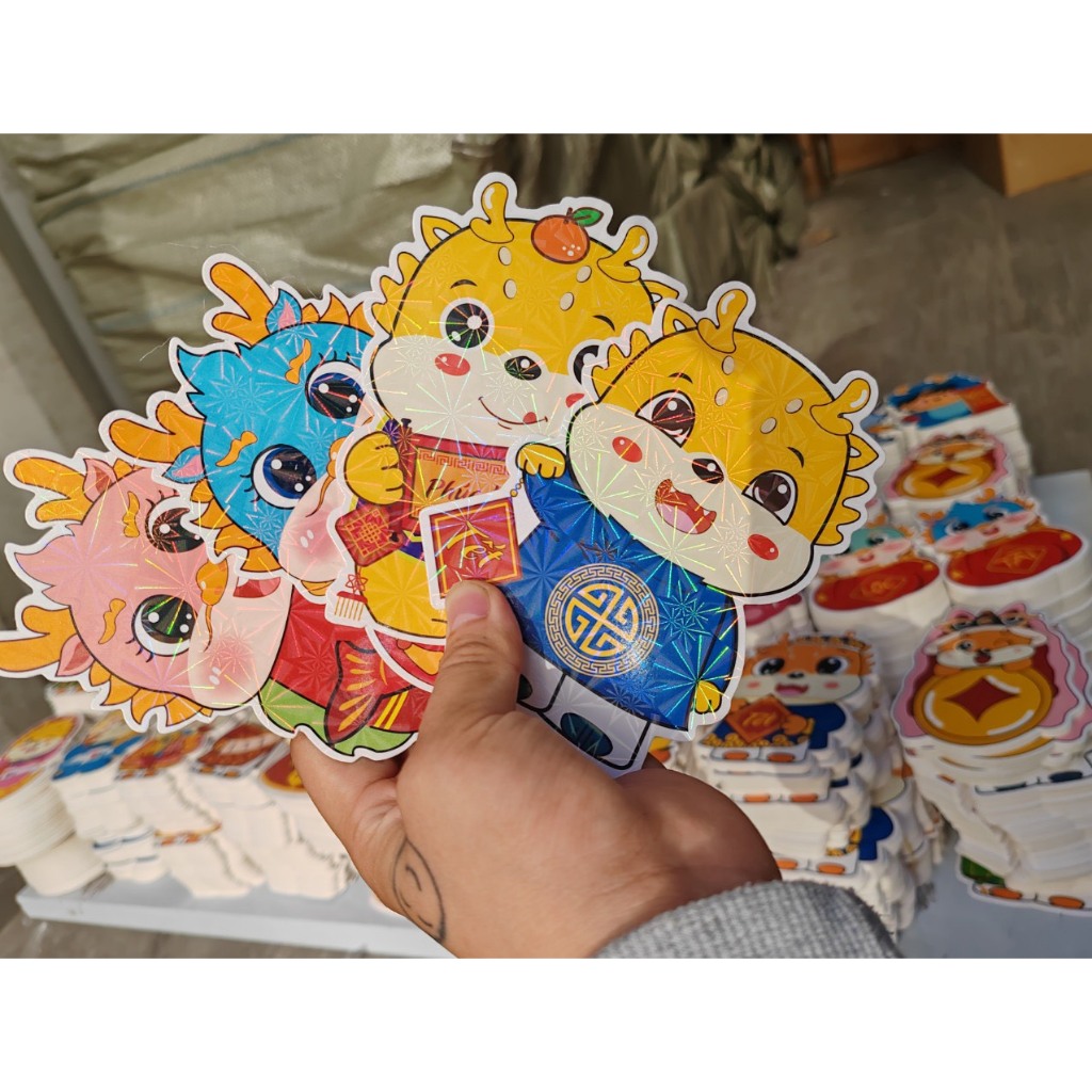 Combo 10 Bao lì xì chibi kim cương hoạt hình Tết Giáp Dần 2024 con Rồng siêu đẹp
