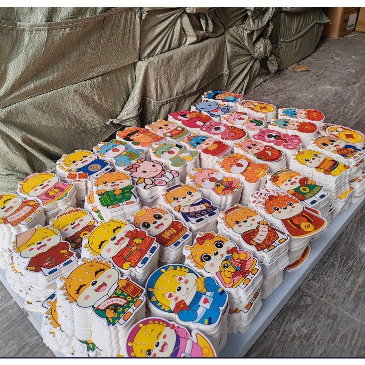 Combo 10 Bao lì xì chibi kim cương hoạt hình Tết Giáp Dần 2024 con Rồng siêu đẹp