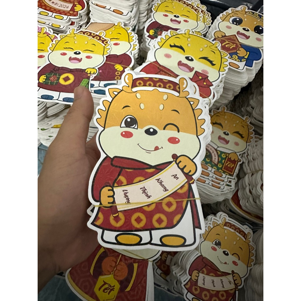 Combo 10 Bao lì xì chibi kim cương hoạt hình Tết Giáp Dần 2024 con Rồng siêu đẹp