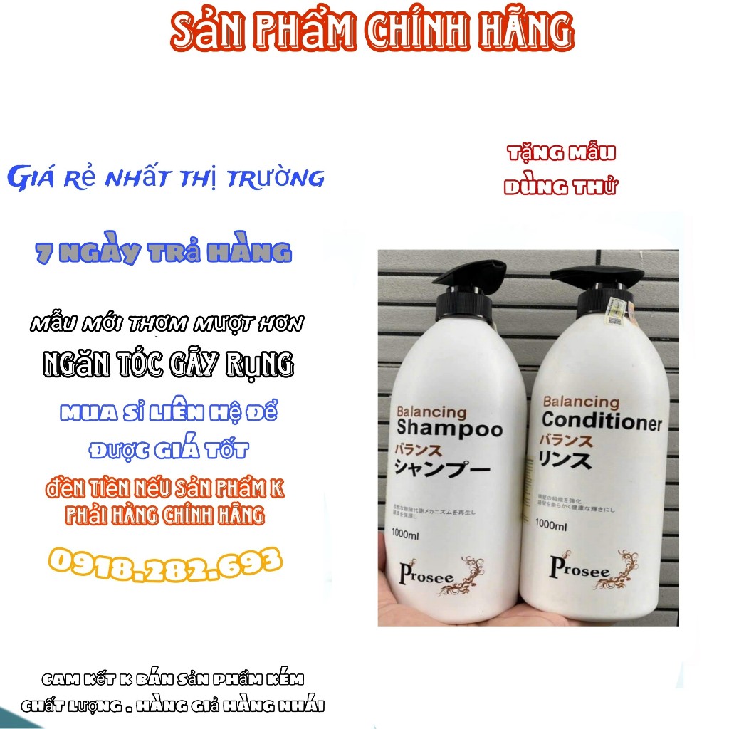 Dầu Gội Xả dành cho tóc gàu chống dầu, chống rụng tóc Prosee Balancing Shampoo AS14 1000ml