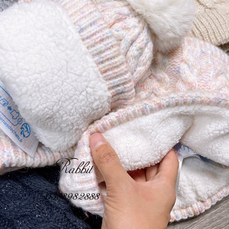 Set khăn mũ len lót lông Okaidi- HÀNG SALE KHÔNG ĐỔI TRẢ