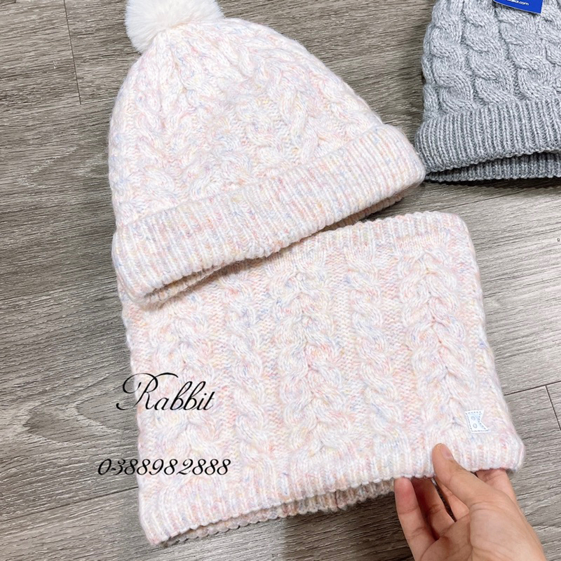 Set khăn mũ len lót lông Okaidi- HÀNG SALE KHÔNG ĐỔI TRẢ