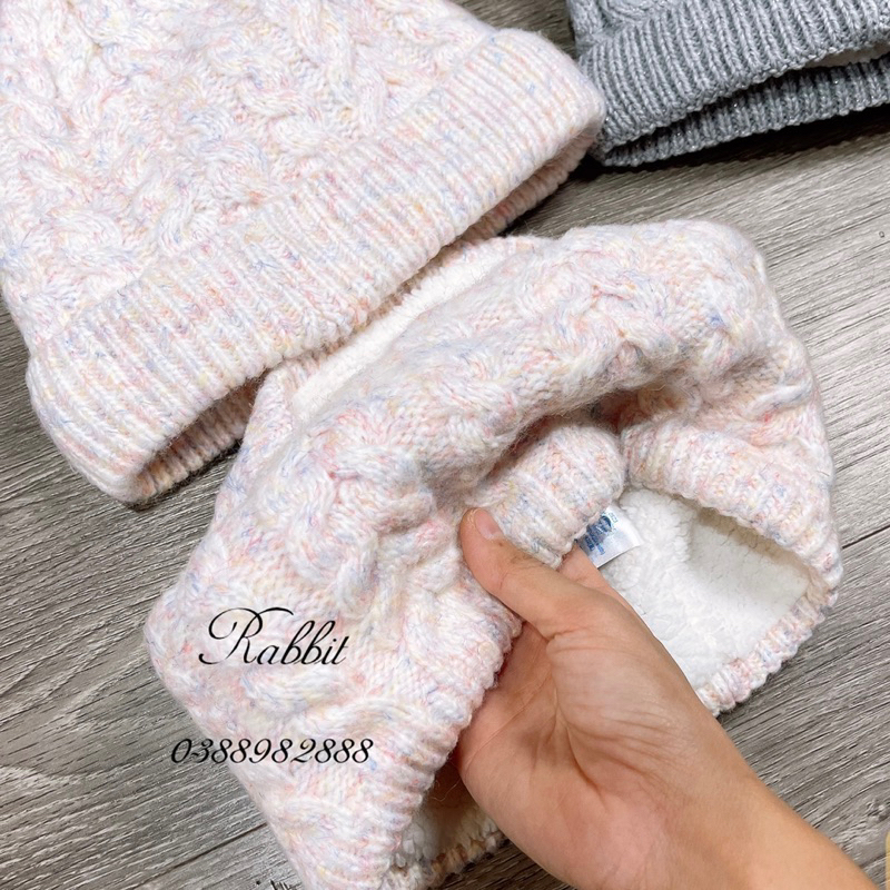 Set khăn mũ len lót lông Okaidi- HÀNG SALE KHÔNG ĐỔI TRẢ