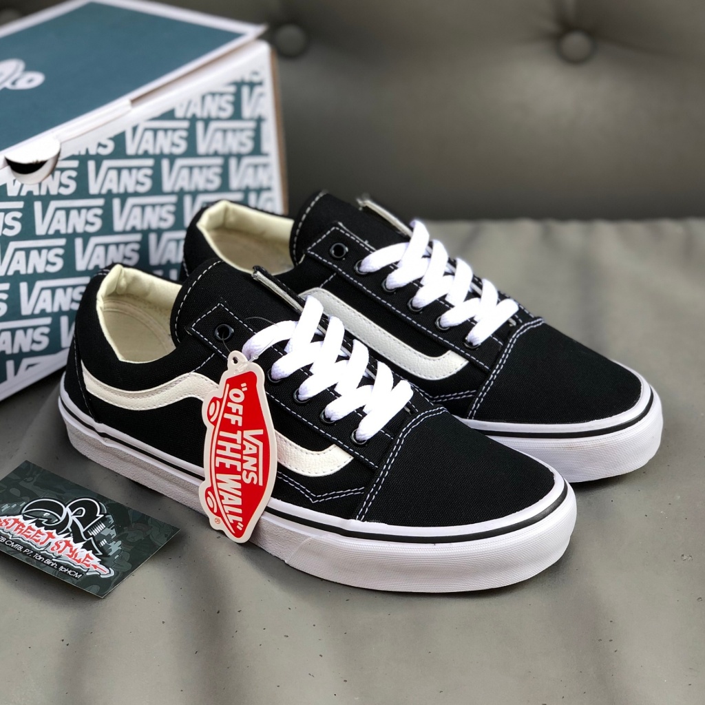 Giày Vans Vault Old Skool Bản Chuẩn, Giày Thể Thao Sneakers Nam Nữ Vans Đen Vạch Trắng Nam Nữ Phổ Thông Basic