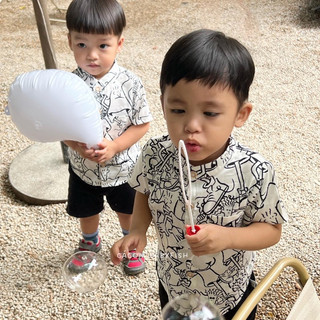 Áo sơmi cotton lụa bé trai