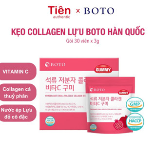 Kẹo Dẻo Collagen Lựu Đỏ Dưỡng Da Sáng Mịn Boto Collagen Gummy kẹo dẻo collagen, kẹo collagen Hàn Quốc