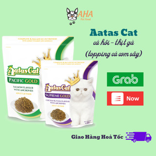 Thức ăn khô cho mèo Aatas Cat bao 1.2kg - hạt mèo Thịt Gà Cá Ngừ Cá Hồi Mix Topping Cá Cớm Sấy ahapetshop