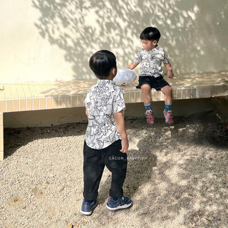 [Cá con] Áo sơmi cotton lụa bé trai