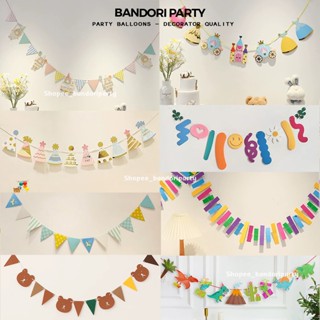   NEW ARRIVAL  Dây Cờ Họa Tiết Ngộ Nghĩnh Cờ Tam Giác - Dây Treo Trang Trí Sinh Nhật Bé Gái Bé Trai Đa Dạng Chủ Đề 