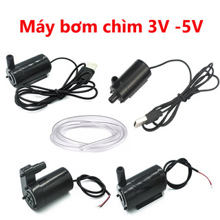 Máy bơm mini bơm chìm siêu nhỏ màu đen 3V-6V bơm mạnh và êm lưu lượng 96 lít một giờ - Vòi ngang (Gửi đơn từ 20K)