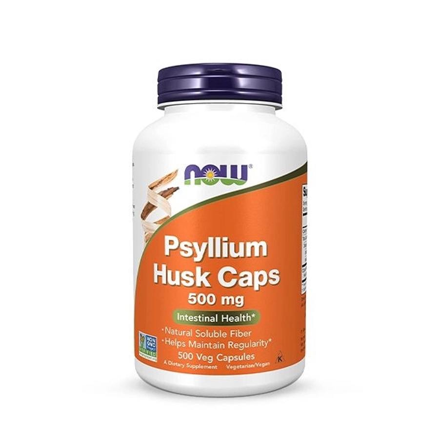 Viên chất xơ Now Psyllium Husk Caps, 500mg hỗ trợ tiêu hóa, nâng cao đề kháng - Shop Gym