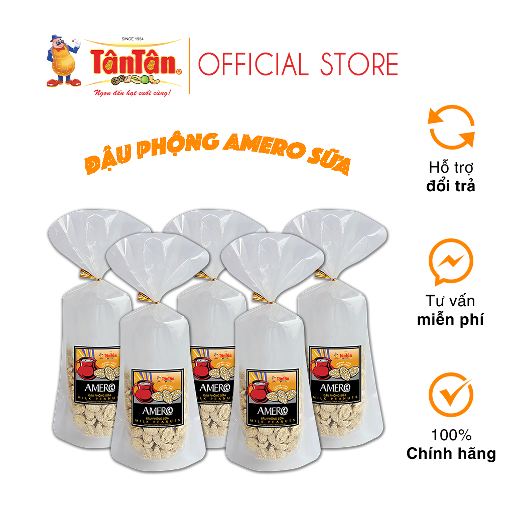 5 túi Đậu phộng Amero Sữa Tân Tân 100g