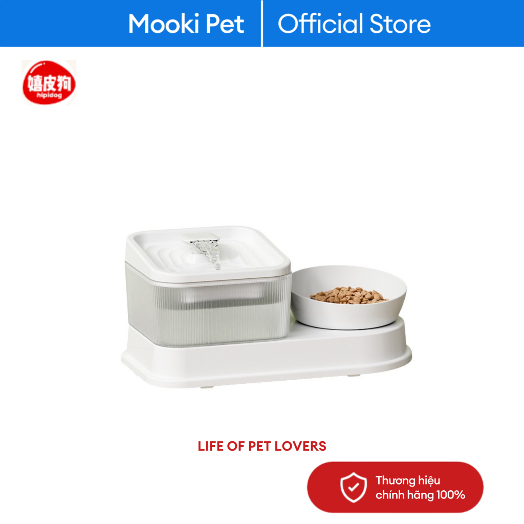 Máy lọc Nước Tự Động Đa năng Kèm Bát Ăn Cho Chó mèo Mooki pet