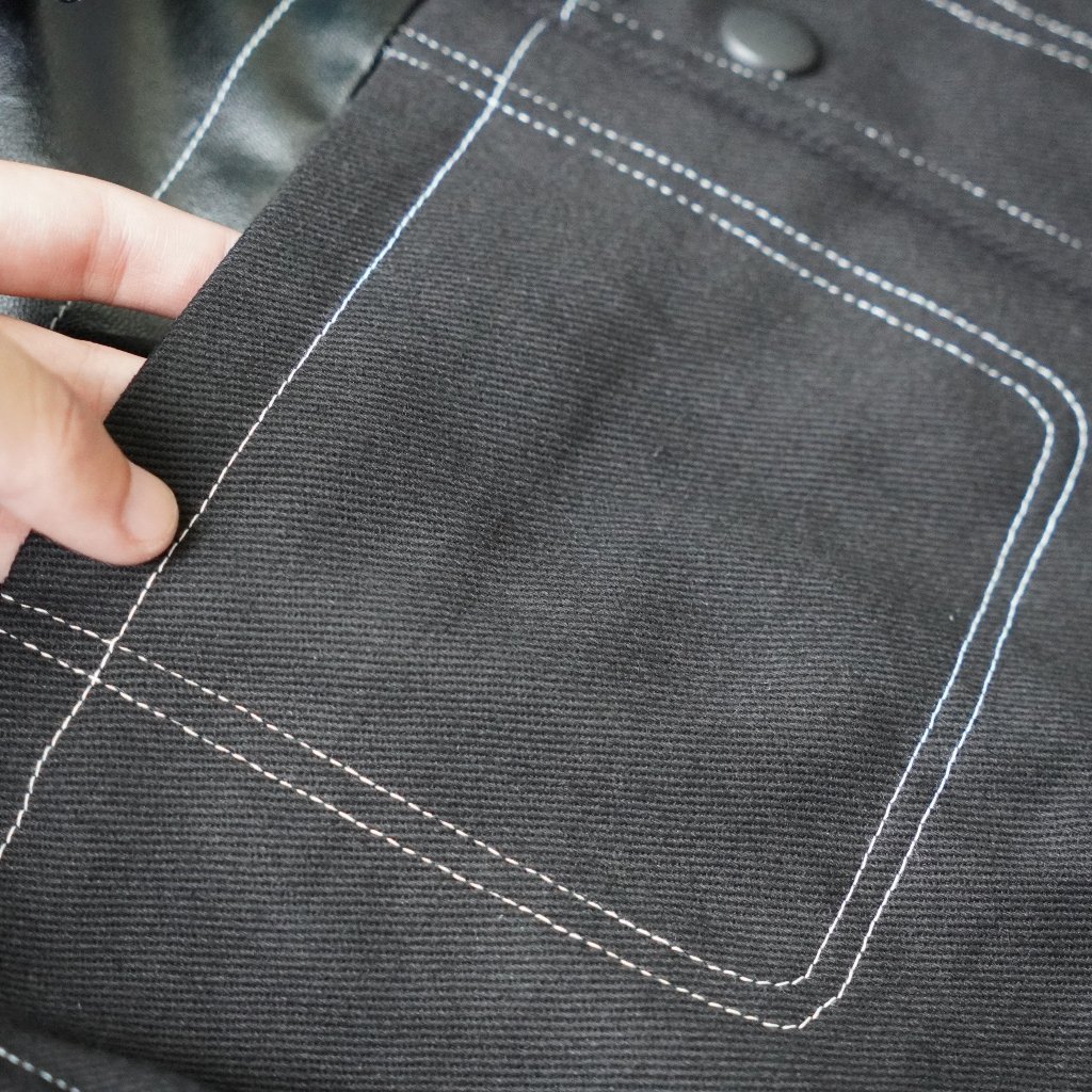 Áo Khoác Jacket nam Soonvn chất liệu jean phối da cao cấp _D1