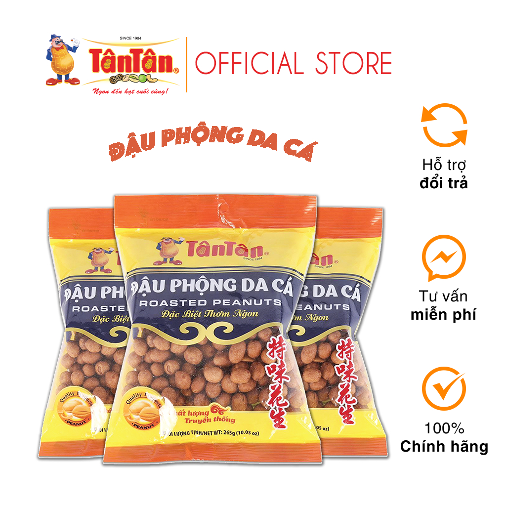 [NGON] Combo 3 túi Đậu phộng Da Cá Tân Tân 265g