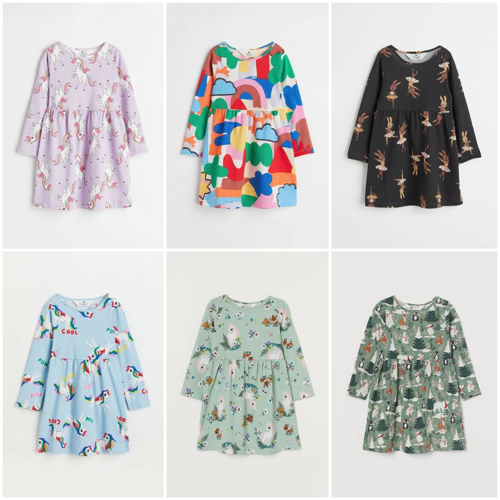Váy dài tay báo HM H&M _ hàng chính hãng Mỹ