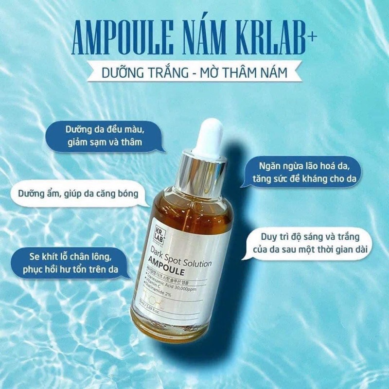 Serum Dưỡng Trắng Giảm Thâm Nám Dark Spot Solution Ampoule Kr.Lab 50ml Hienauth