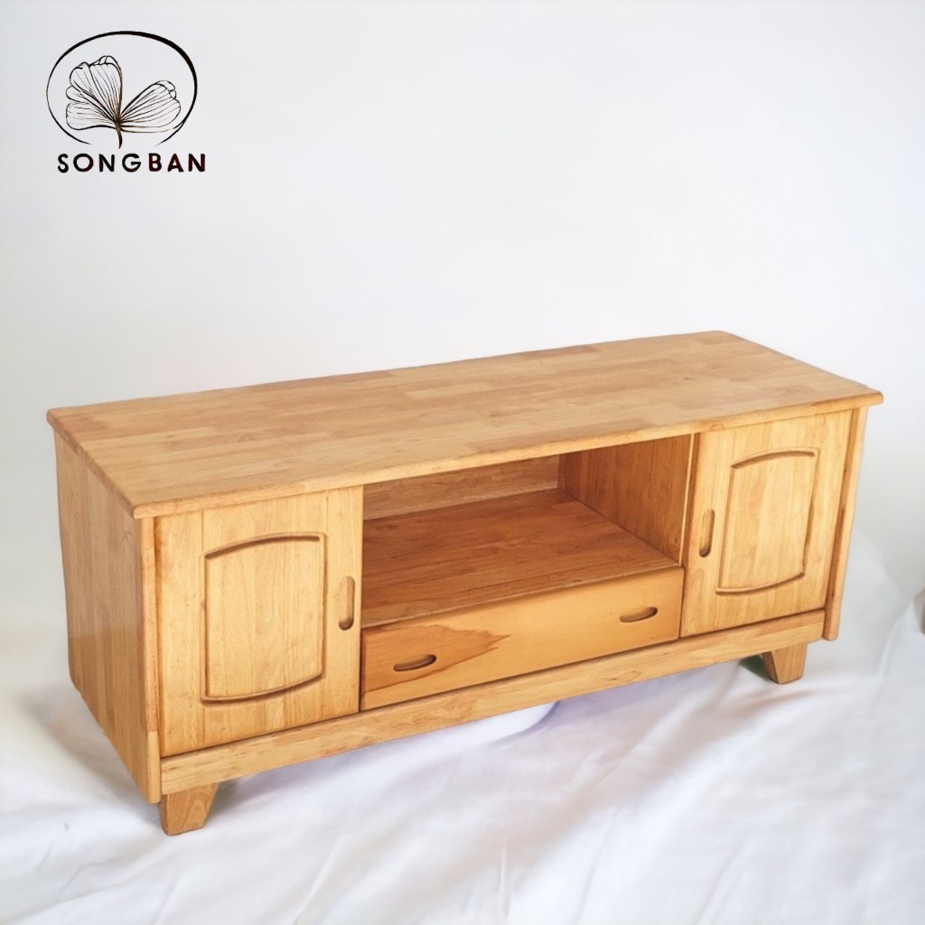 Kệ Tủ Tivi Gỗ Cao Su Ngang 1m2, Kệ Gỗ Trang Trí - Gỗ Song Bản