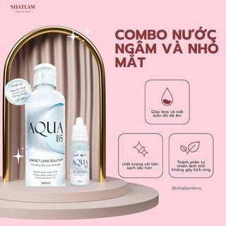 COMBO Nước Ngâm Lens + Nhỏ Mắt Lens Aqua B5 | Nước ngâm kính áp tròng + nhỏ mắt kính áp tròng chính hãng / Nhatlam lens