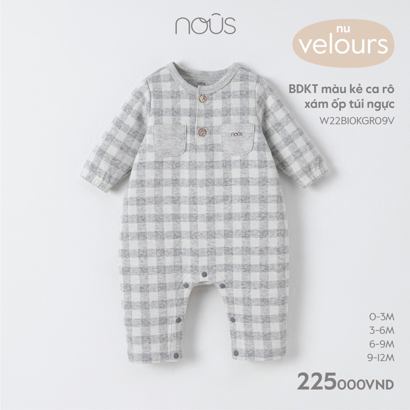 Bộ body NOUS dài tay mềm mại cho bé yêu mẫu mới - NOUS 2024 - NU Velours