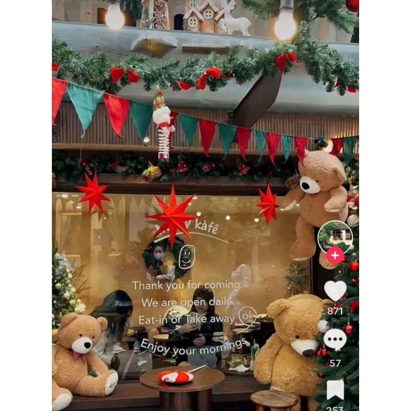 Dây cờ tam giác màu đỏ xanh, trang trí Giáng Sinh, Lều camping Picnic dây cờ dài 3.6 - 3.8m, Treo tường,Sinh nhật,Decor