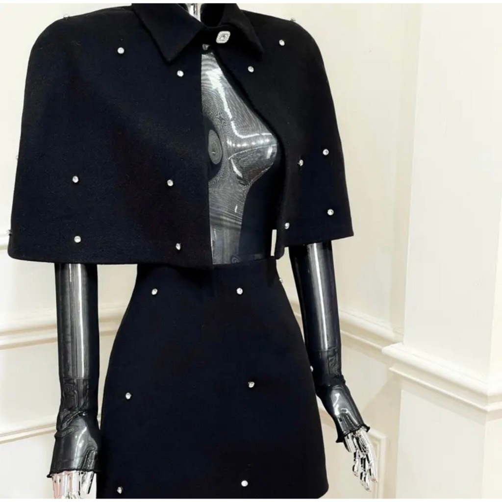 Set áo choàng, váy dạ đính đá kèm áo lưới 𝐀𝐒𝐇𝐘𝐋𝐄𝐘 cực xinh