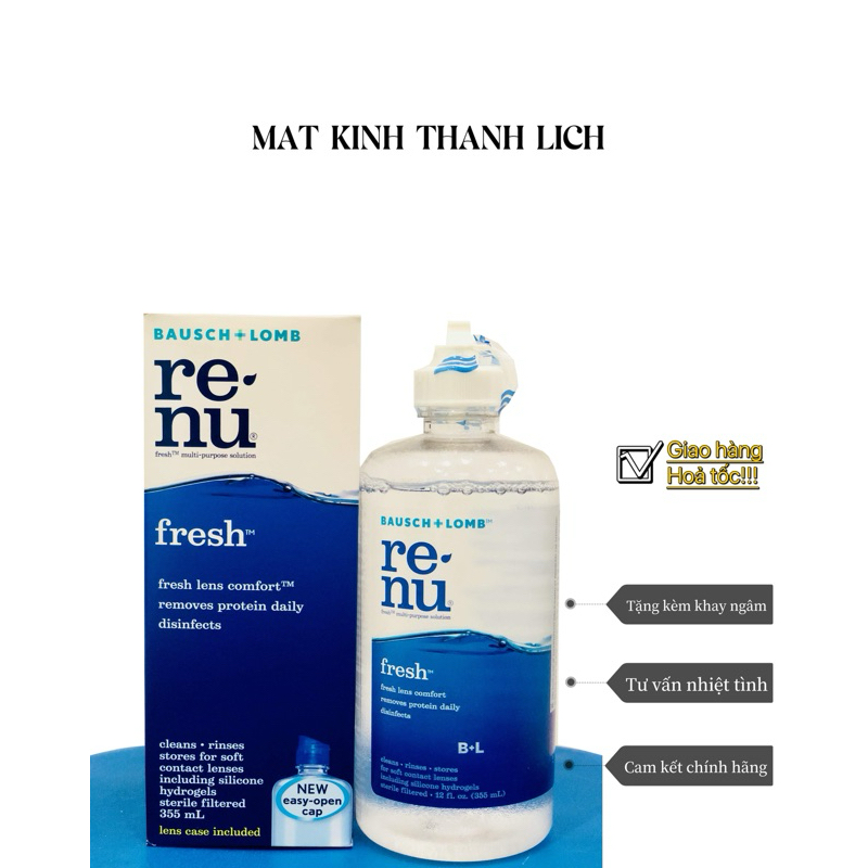 Dung dịch ngâm kính áp tròng Renu 355ml